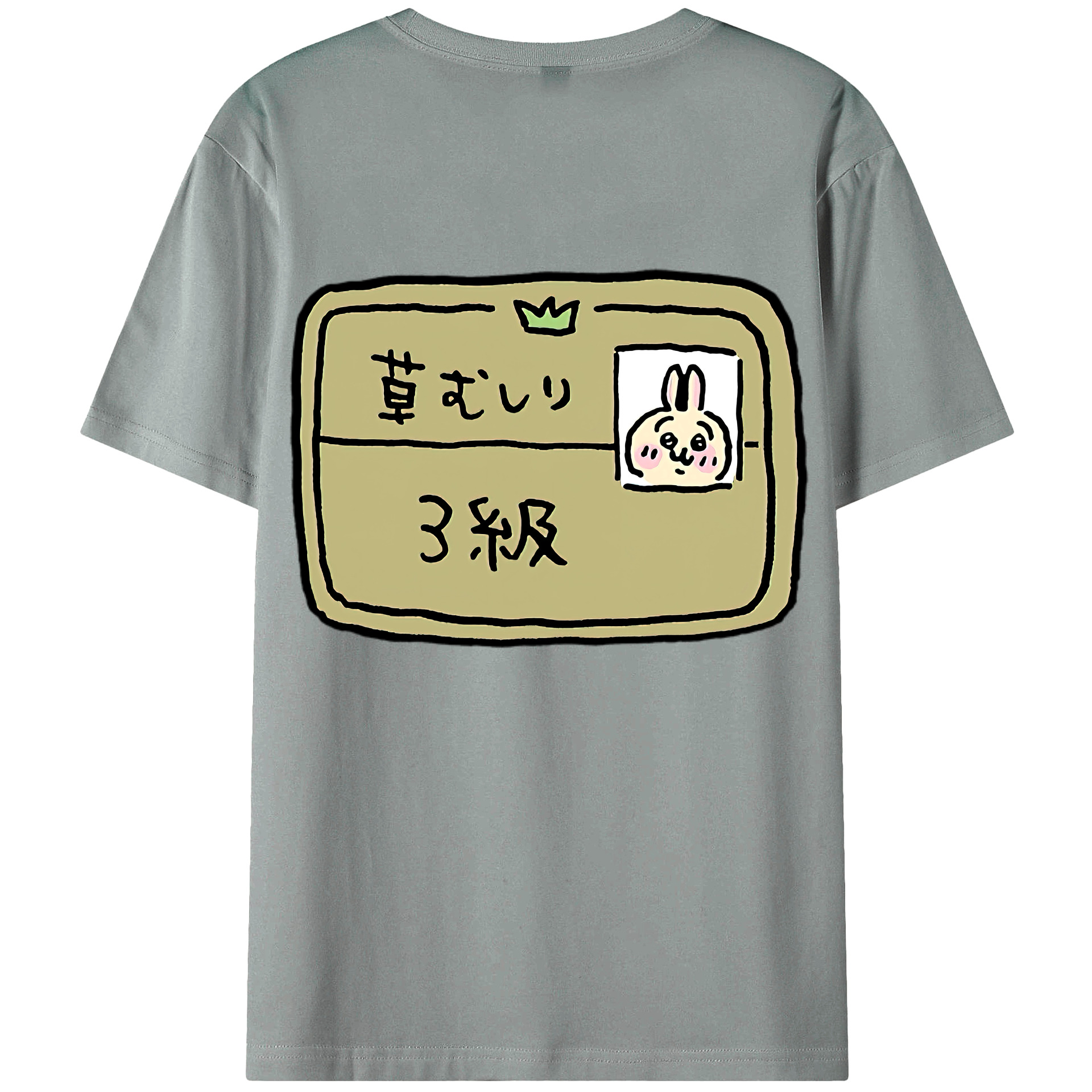 （画像用） ちいかわ うさぎ Chii-kawa usagi 綿100％ メンズ半袖Tシャツ（バックプリント） 通気性